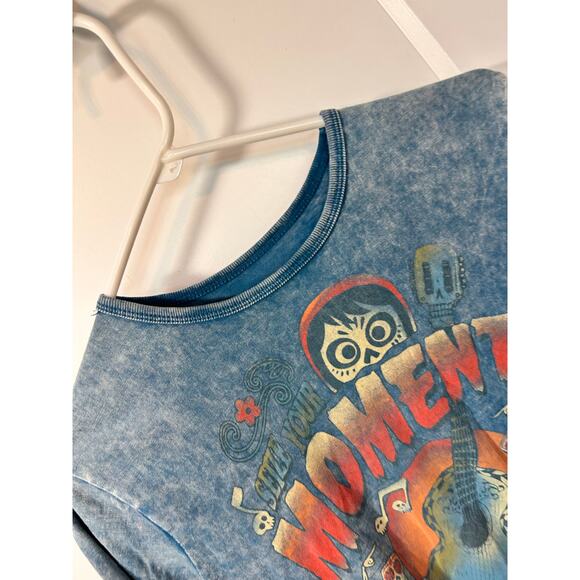 Disney Youth Pixar Coco Seize Your Moment Graphic Tee Shirt Blue Size Medium - Picture 4 of 9
